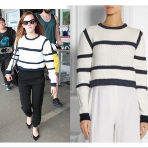 TIBI Blue and White Stripe Sweater ASO Emma Watson S
